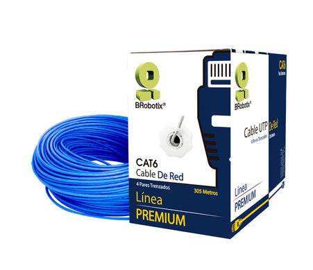 Bobina UTP - CAT6, 305 m, Interior, Azul, CCA, en Caja Protectora, c/Tubo Despachador, Metreada, Ideal p/RED / CCTV, BROBOTIX 6006795 Bobina UTP - CAT6, 305 m, Interior, Azul, CCA, en Caja Protectora, c/Tubo Despachador, Metreada, Ideal p/RED / CCTV, BROBOTIX 6006795